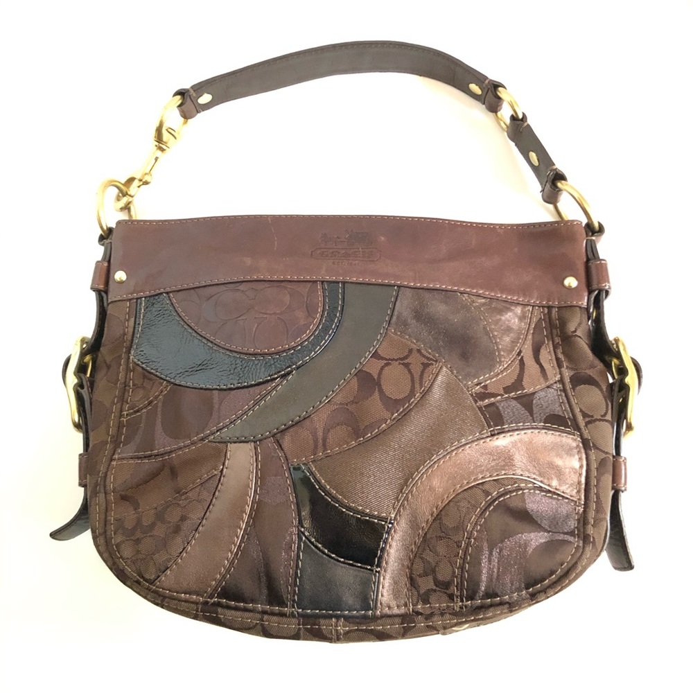 Authentic Coach Brown Suede Leather Handbag